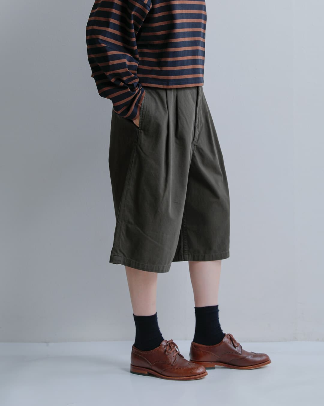 Le minor(ルミノア)コットン 2タック バミューダパンツ M52 BERMUDA lmc03404