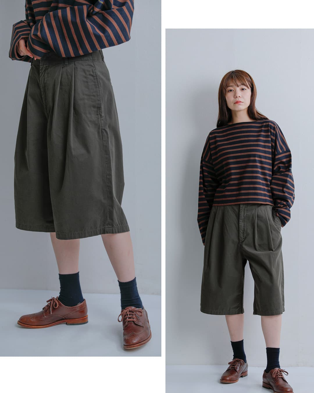 Le minor(ルミノア)コットン 2タック バミューダパンツ M52 BERMUDA lmc03404