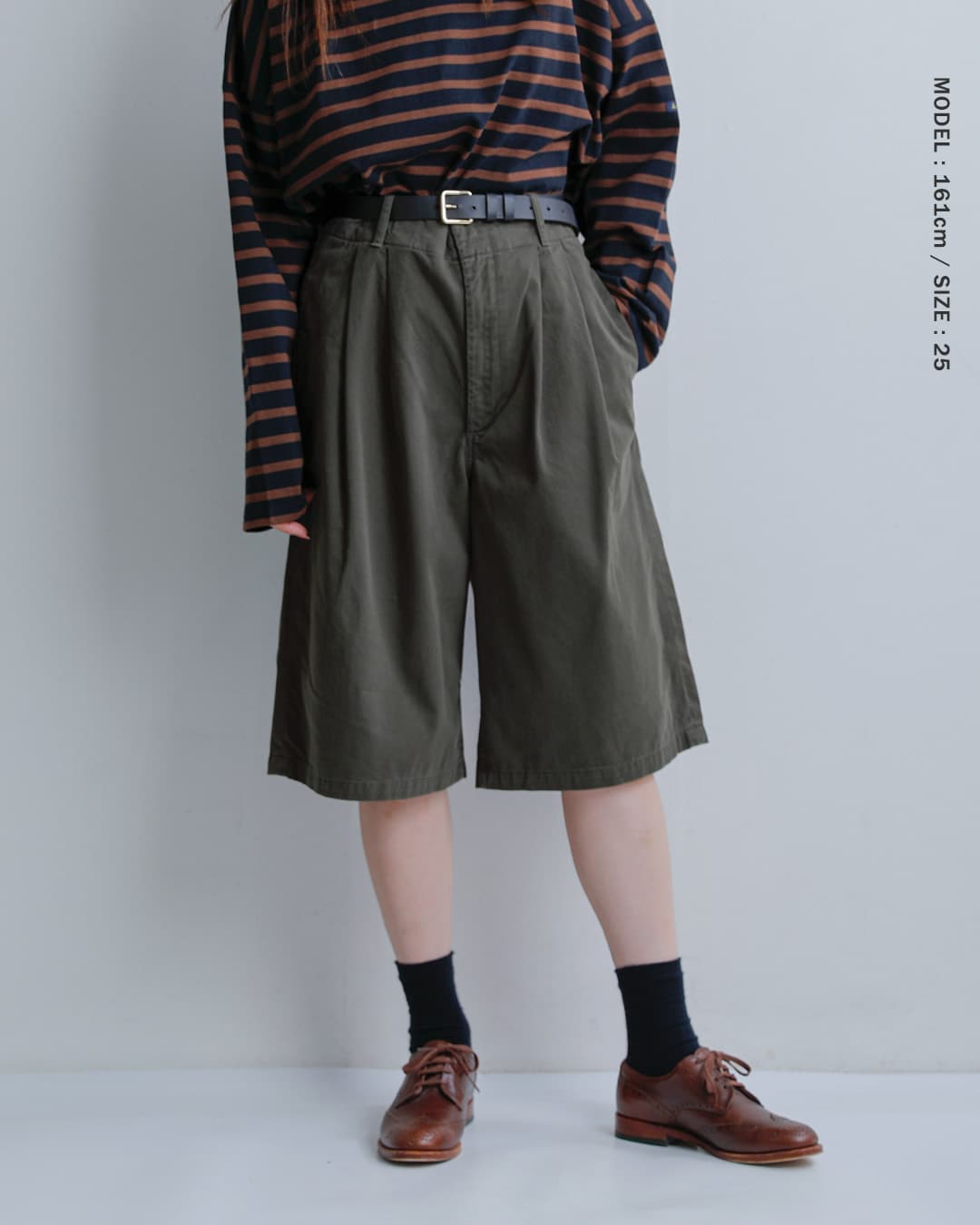 Le minor(ルミノア)コットン 2タック バミューダパンツ M52 BERMUDA lmc03404