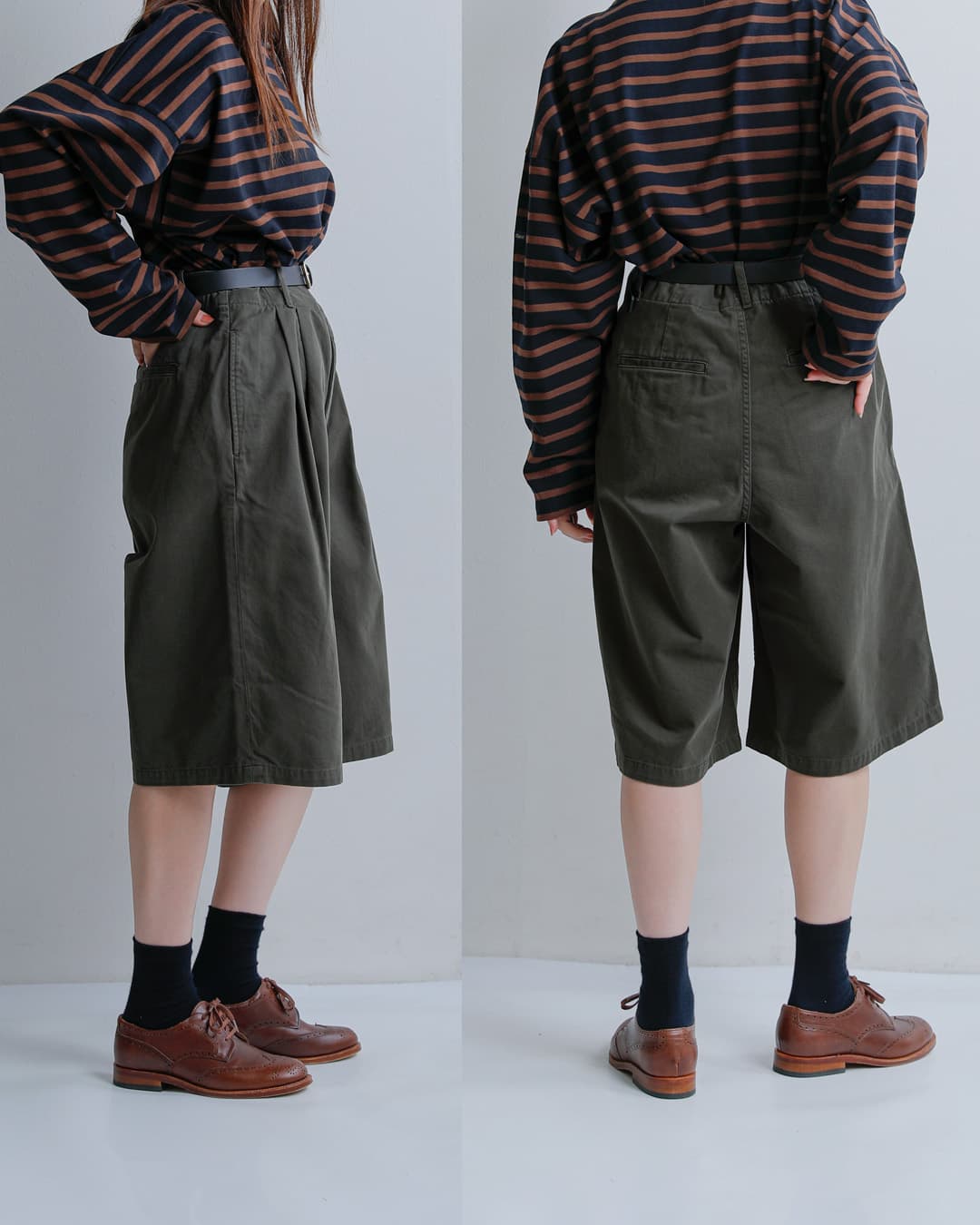 Le minor(ルミノア)コットン 2タック バミューダパンツ M52 BERMUDA lmc03404