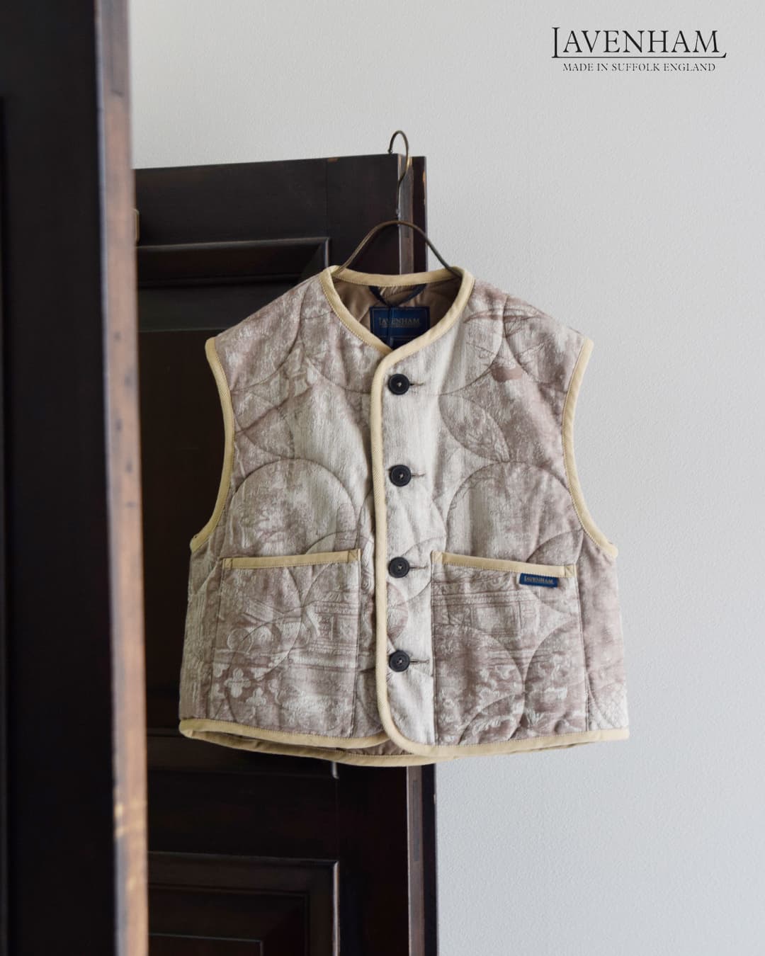 LAVENHAM(ラベンハム)ジャガード クロップド コクーンジレ Jacquard Cropped Cocoon Gilet lv14132
