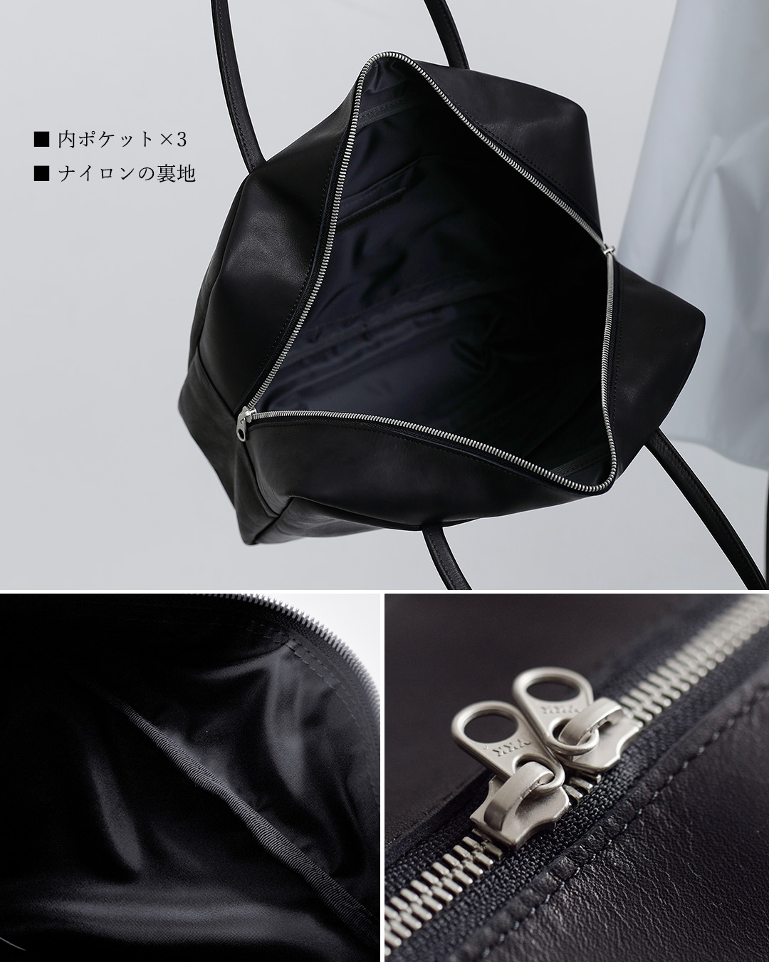 mormyrusプレスドルースターレザー スクエア ハンドバッグ m-068
