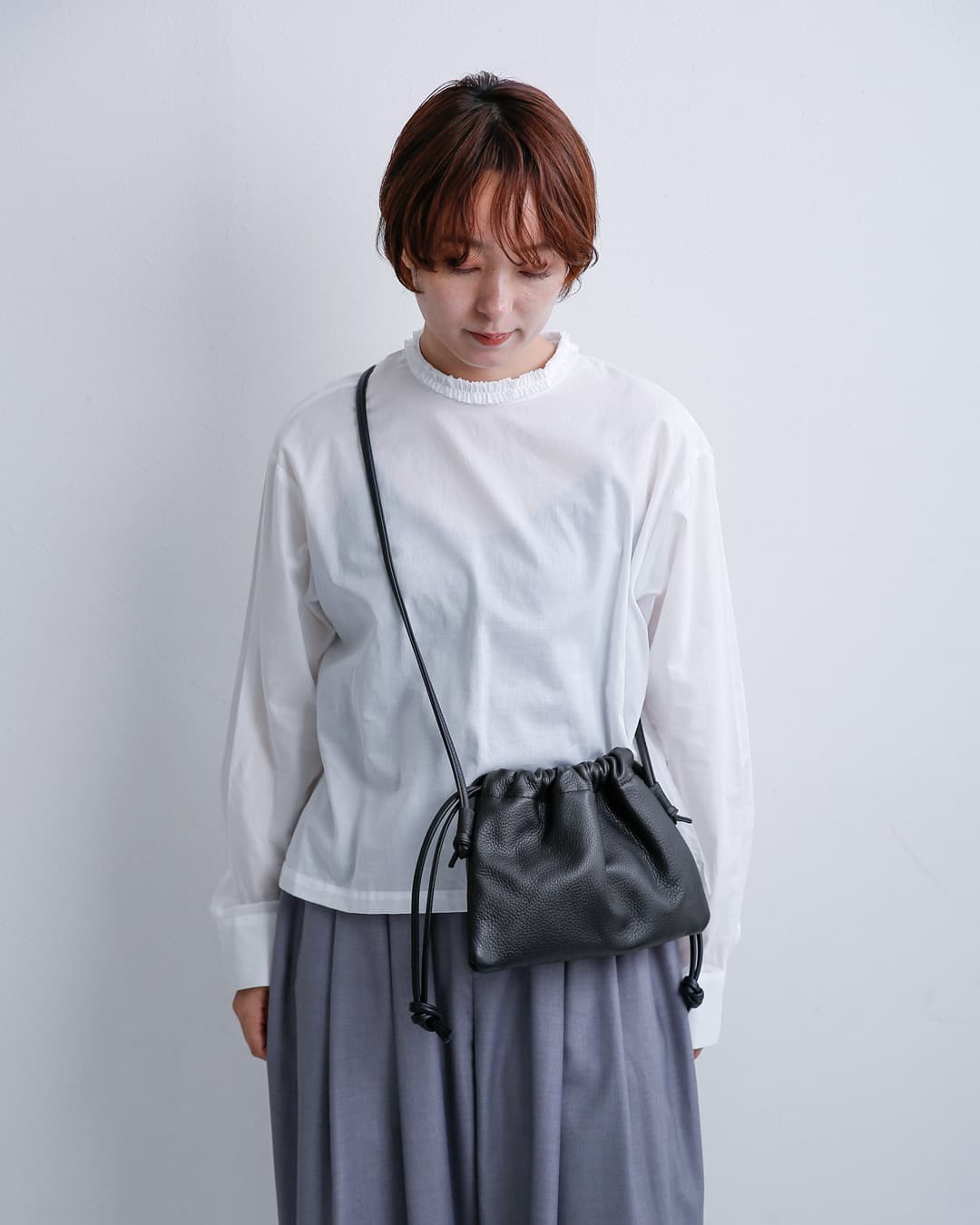 mormyrus(モルミルス)レザー 巾着 ショルダーバッグ m-154