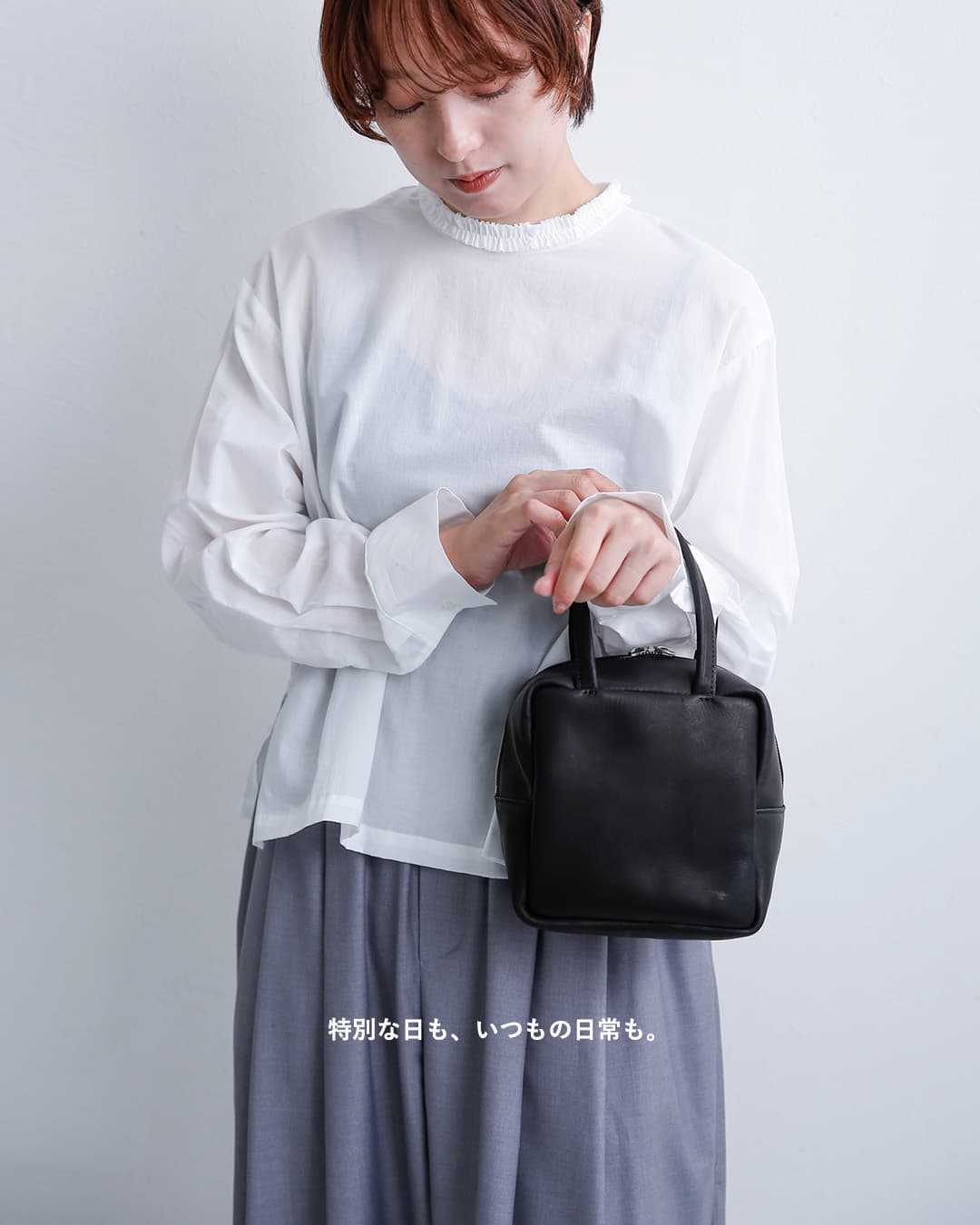 mormyrus(モルミルス)レザー キューブ トートバッグ m074