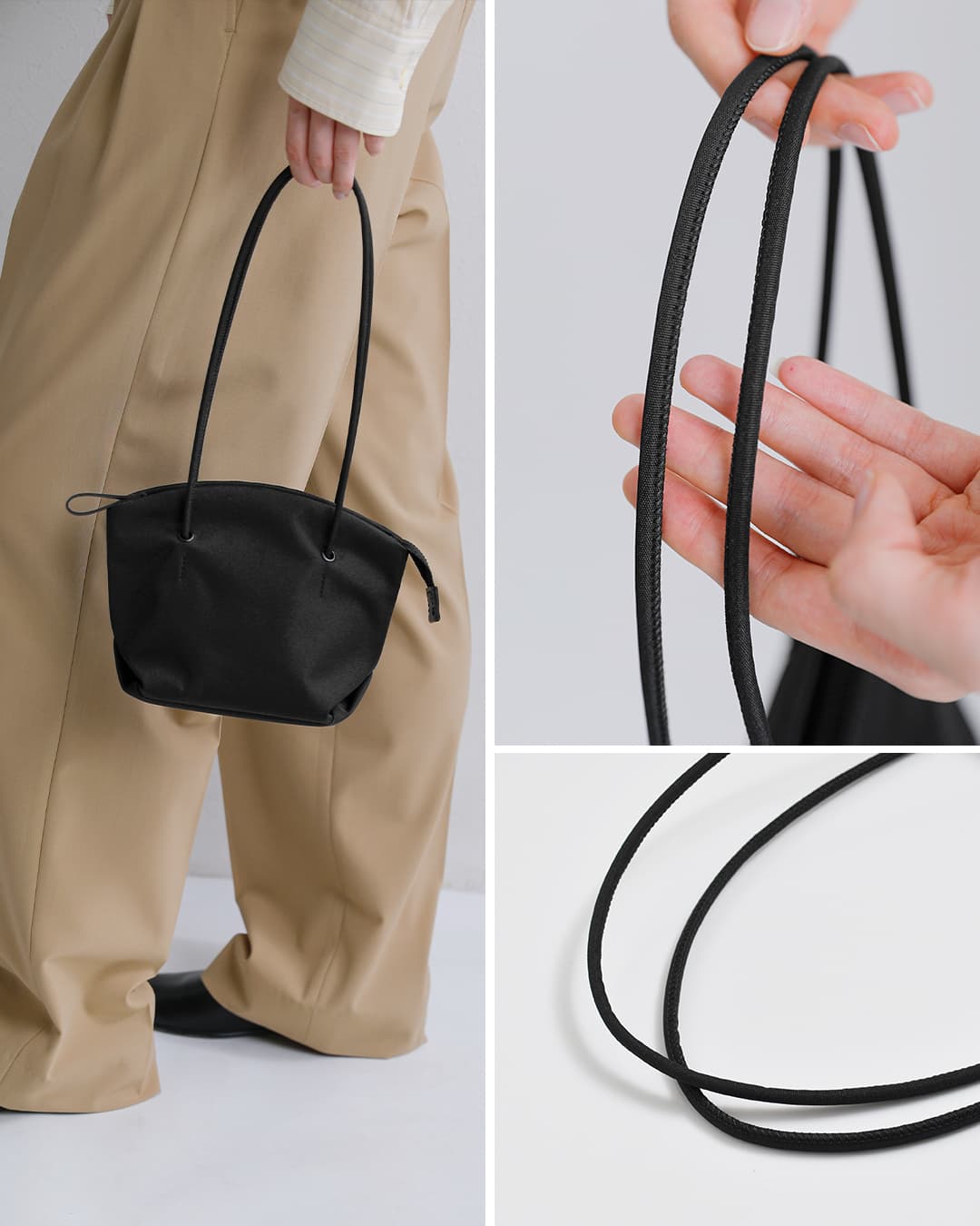 StitchandSew(スティッチアンドソー)コーデュラナイロン ジップショルダー ミニバッグ m305d
