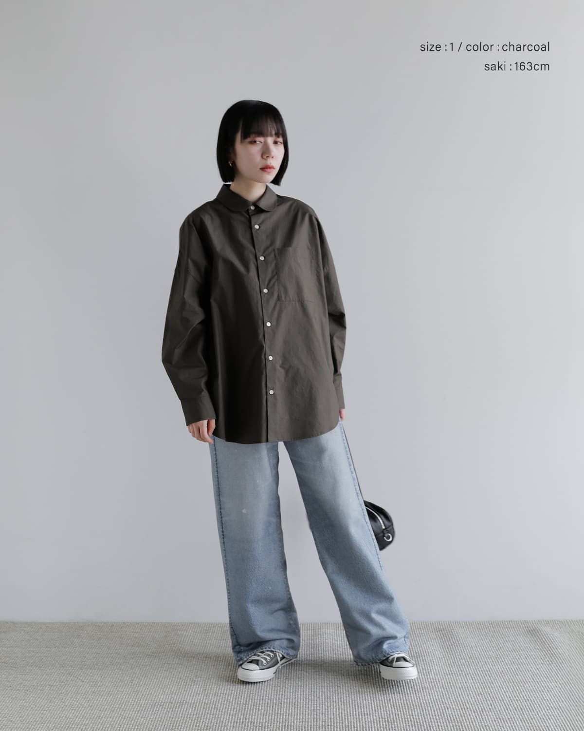 upper hights(アッパーハイツ)コットン ラウンドカラー 長袖 シャツ THE MEADOW ROUND SH meadow-roundsh