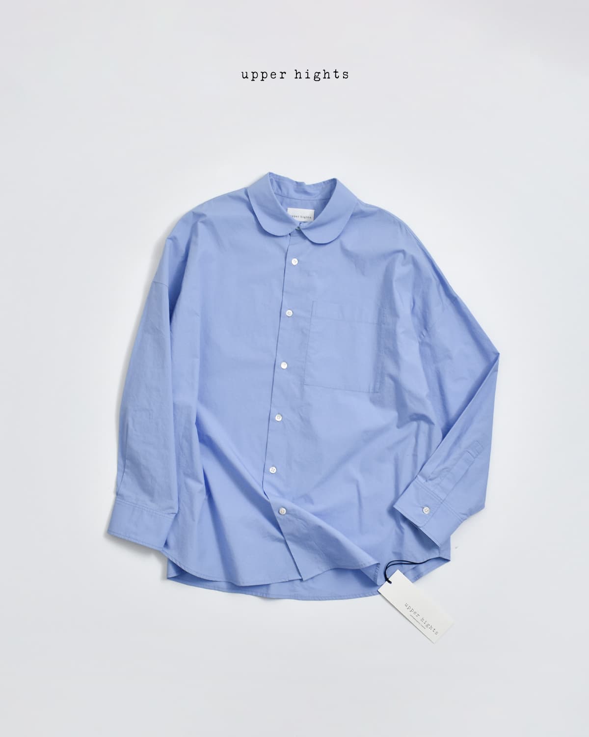 upper hights(アッパーハイツ)コットン ラウンドカラー 長袖 シャツ THE MEADOW ROUND SH meadow-roundsh