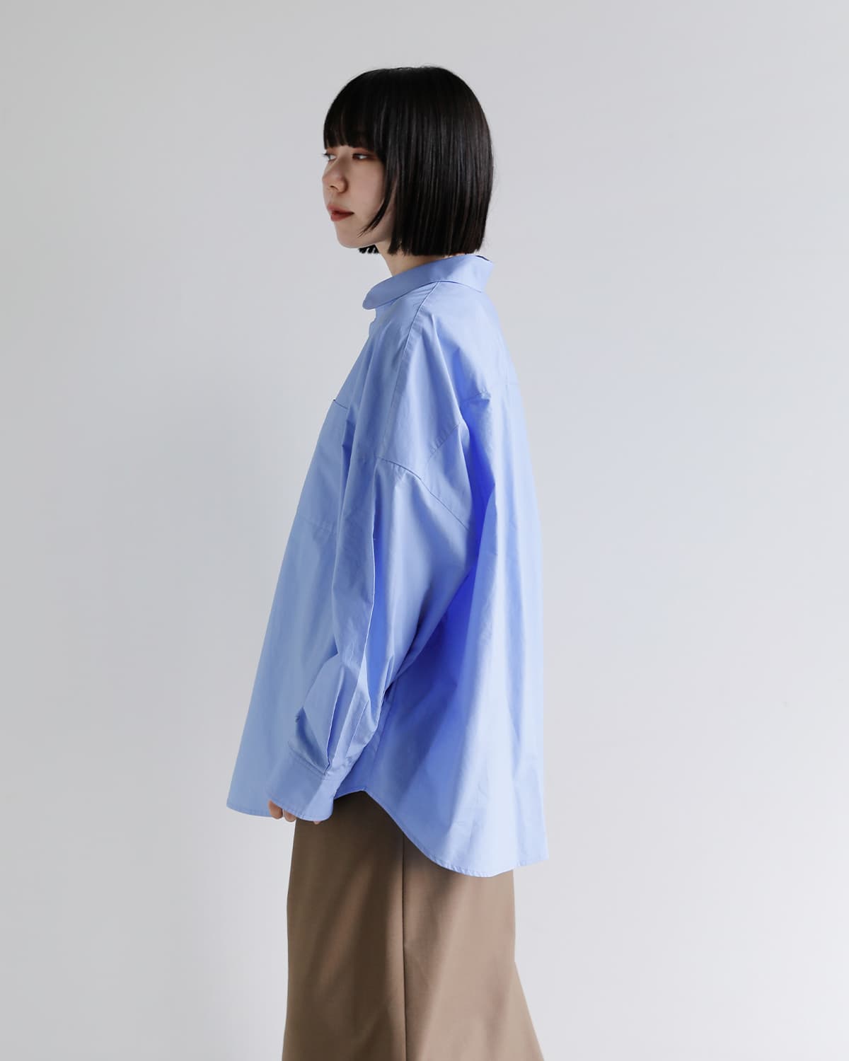 upper hights(アッパーハイツ)コットン ラウンドカラー 長袖 シャツ THE MEADOW ROUND SH meadow-roundsh