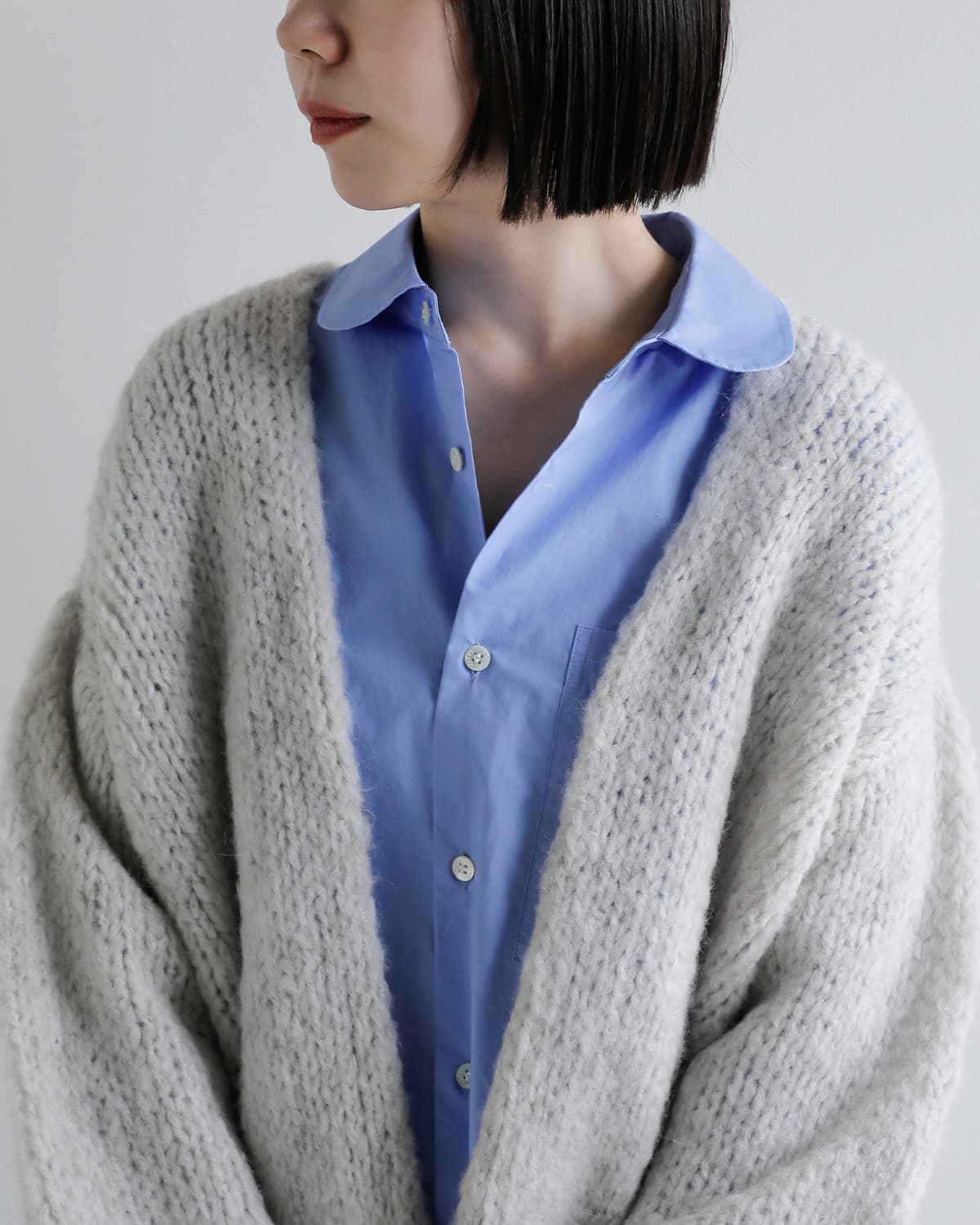 upper hights(アッパーハイツ)コットン ラウンドカラー 長袖 シャツ THE MEADOW ROUND SH meadow-roundsh