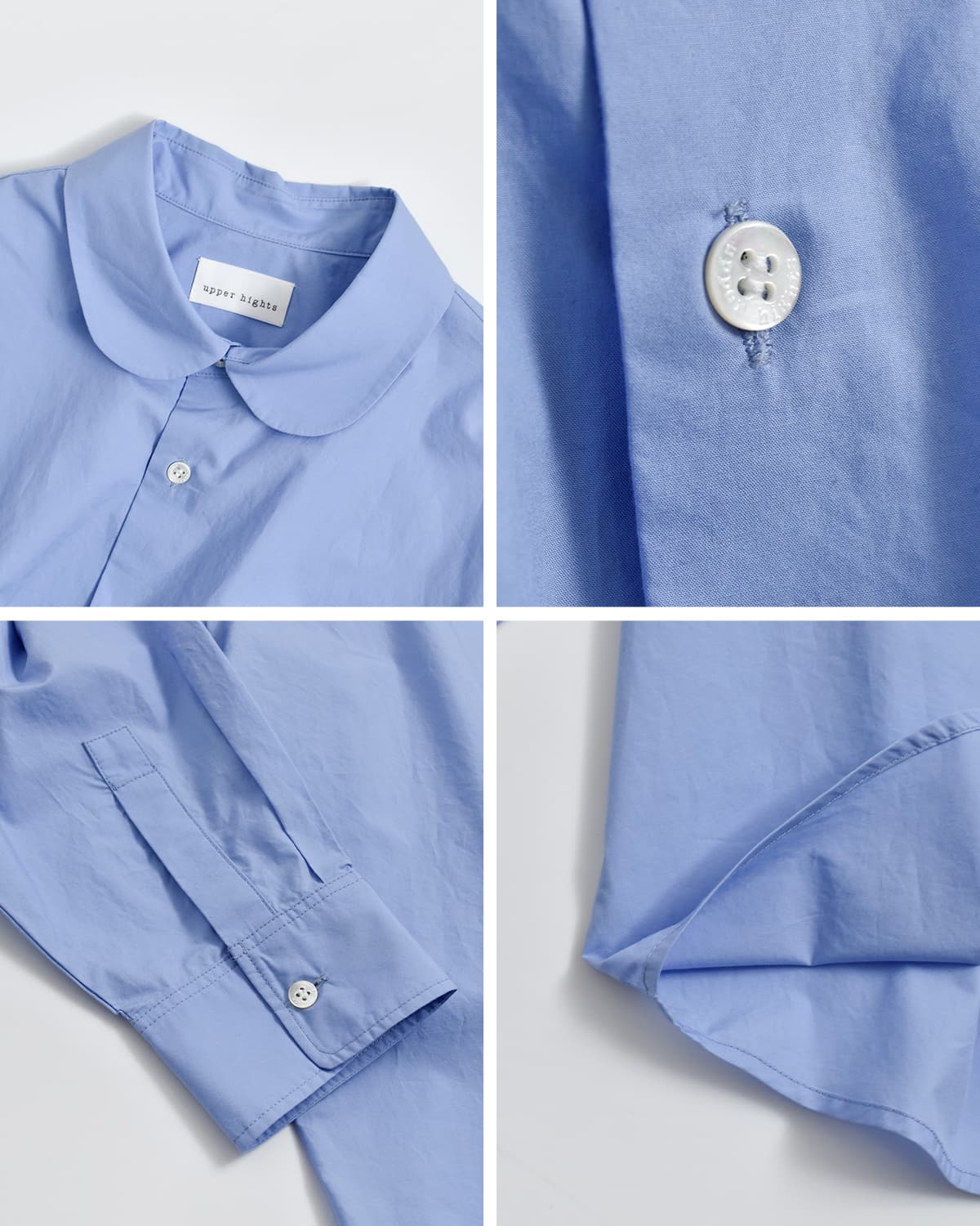 upper hights(アッパーハイツ)コットン ラウンドカラー 長袖 シャツ THE MEADOW ROUND SH meadow-roundsh