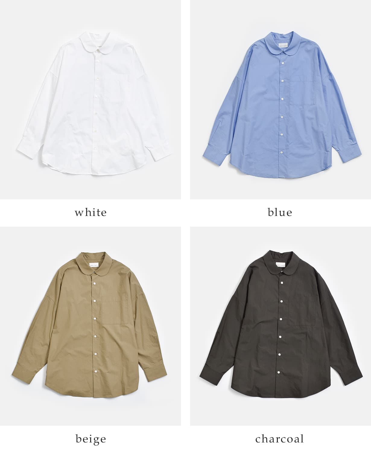 upper hights(アッパーハイツ)コットン ラウンドカラー 長袖 シャツ THE MEADOW ROUND SH meadow-roundsh