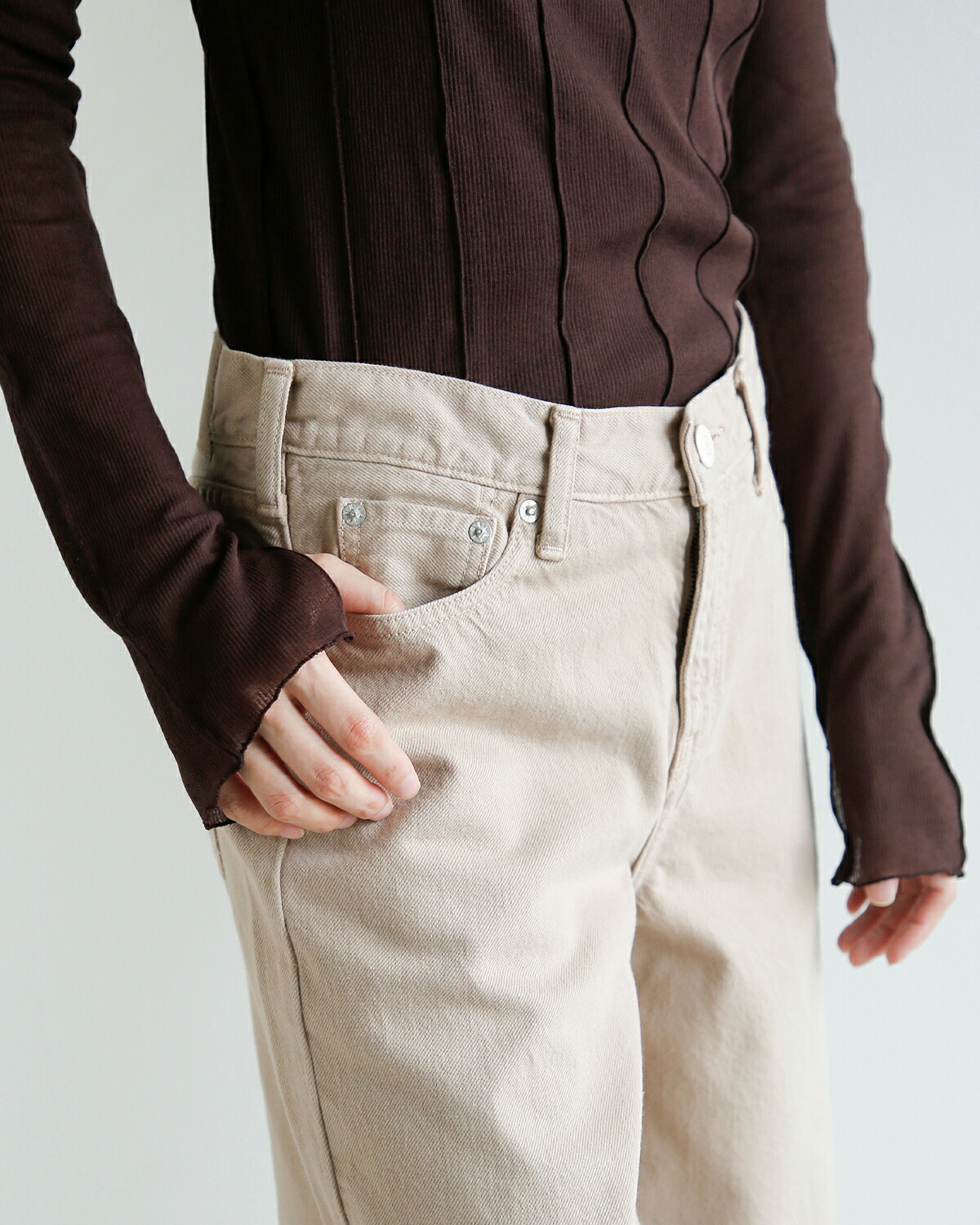Needby heritage(ニードバイヘリテージ)コットン ストレート パンツ MEI mei