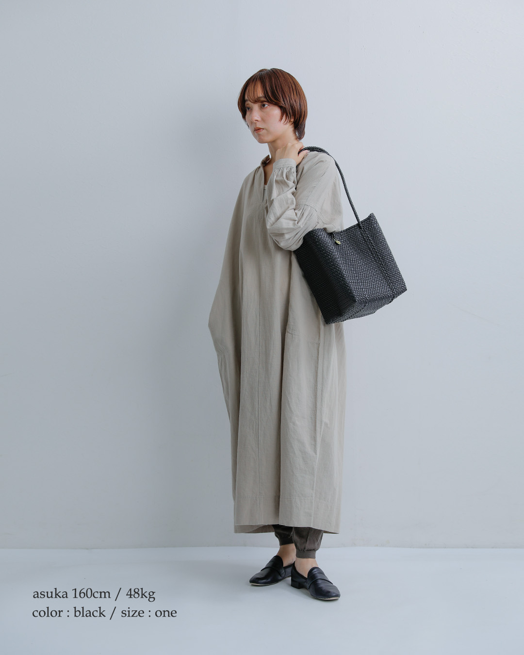 Letra(レトラ)ミニチェック メルカドバケットバッグ ロングハンドル “MERCADO BUCKET” mercadobucket-lh
