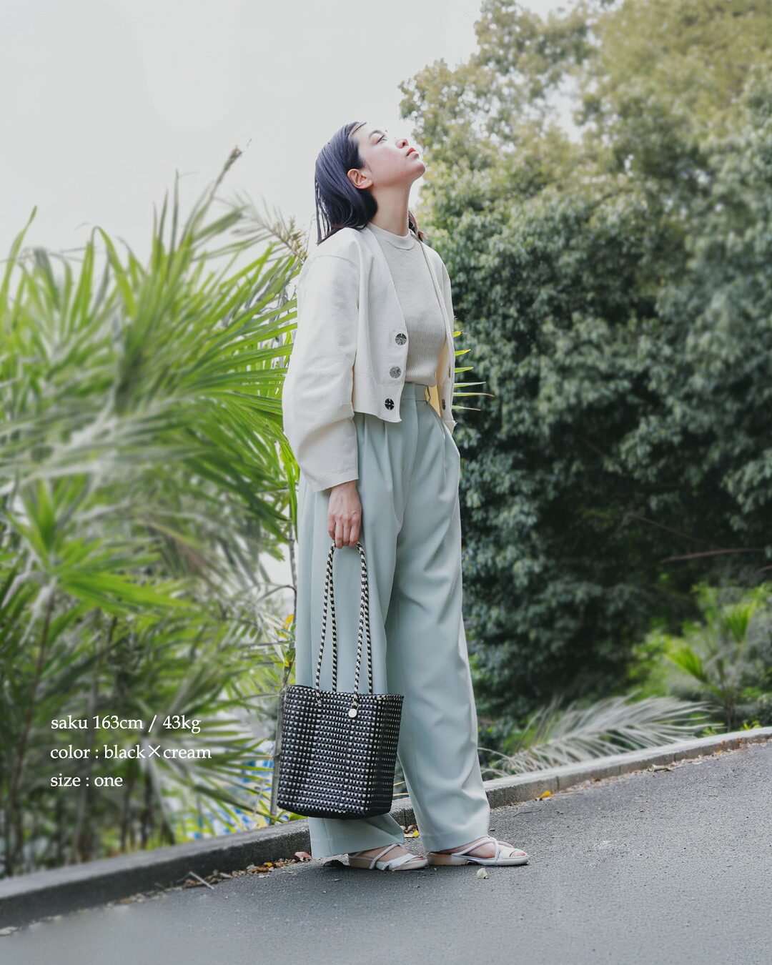Letra(レトラ)ミニチェック メルカドバケットバッグ ロングハンドル “MERCADO BUCKET” mercadobucket-lh