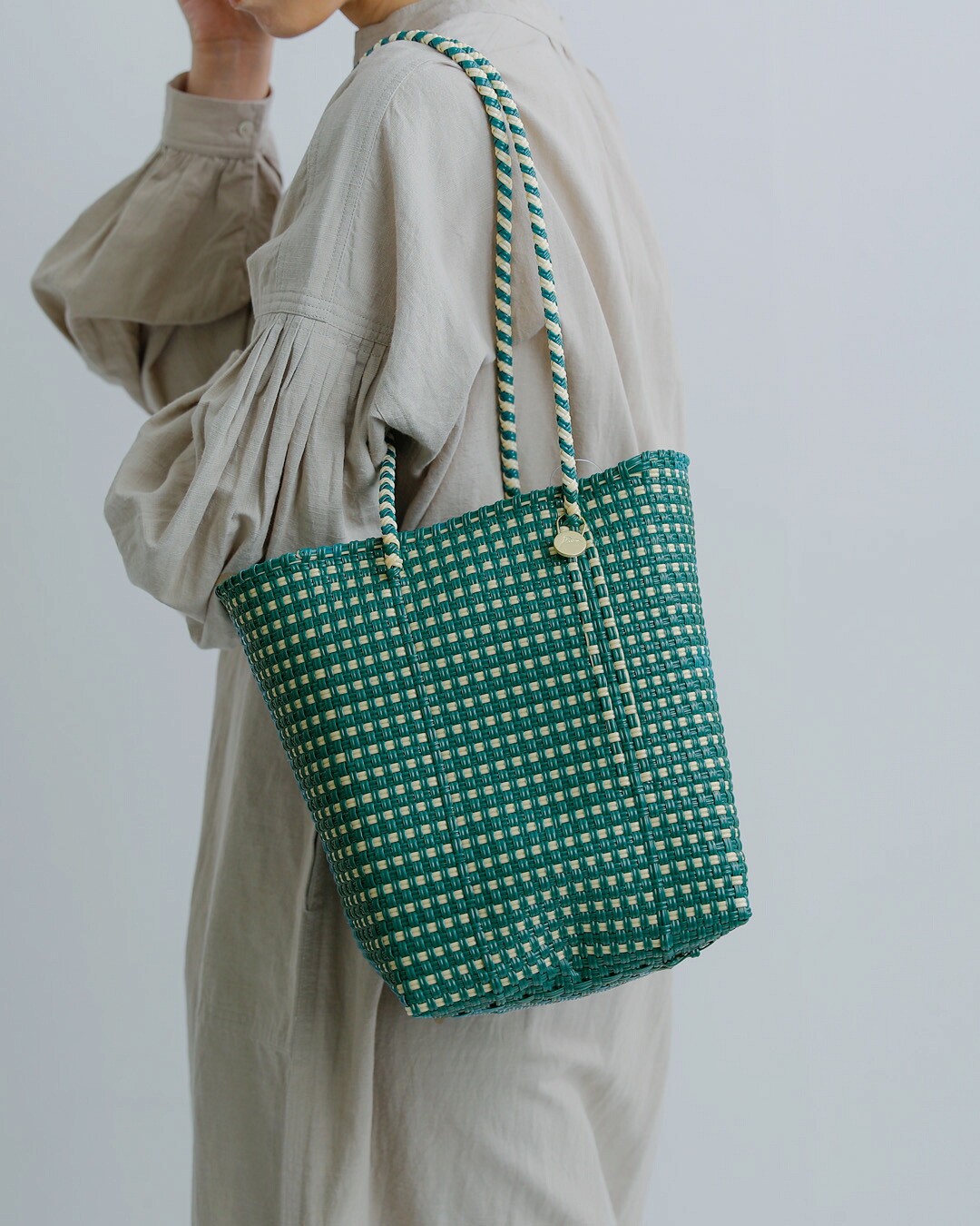 Letra(レトラ)ミニチェック メルカドバケットバッグ ロングハンドル “MERCADO BUCKET” mercadobucket-lh