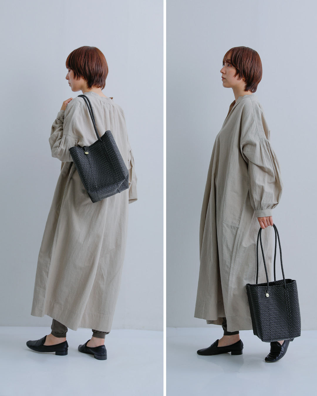 Letra(レトラ)ミニチェック メルカドバケットバッグ ロングハンドル “MERCADO BUCKET” mercadobucket-lh