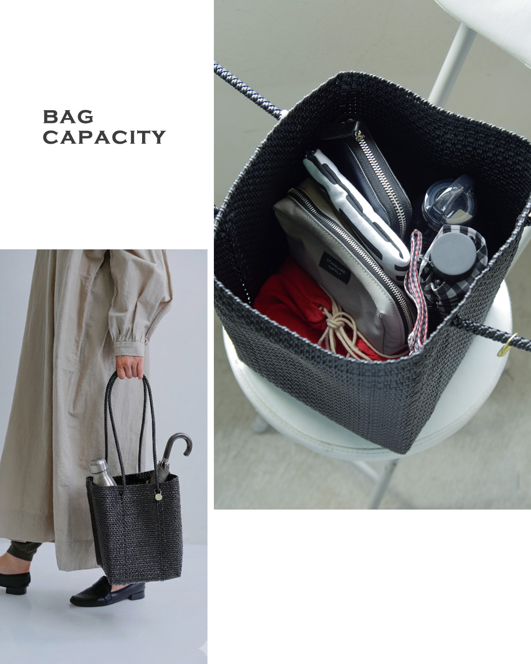 Letra(レトラ)ミニチェック メルカドバケットバッグ ロングハンドル “MERCADO BUCKET” mercadobucket-lh
