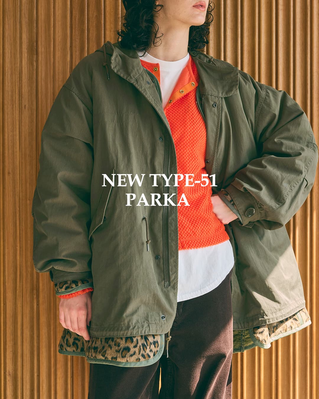 KHA:KI(カーキ)Aライン ミドル モッズコート NEW TYPE-51 PARKA mil25fjk3051