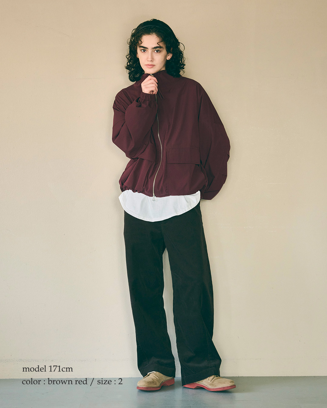 KHA:KIライトリップストップ スタンドカラー ジップアップ ジャケット STAND COLLAR JACKET mil25hjk3232