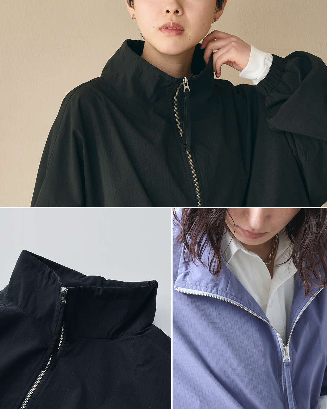 KHA:KIライトリップストップ スタンドカラー ジップアップ ジャケット STAND COLLAR JACKET mil25hjk3232