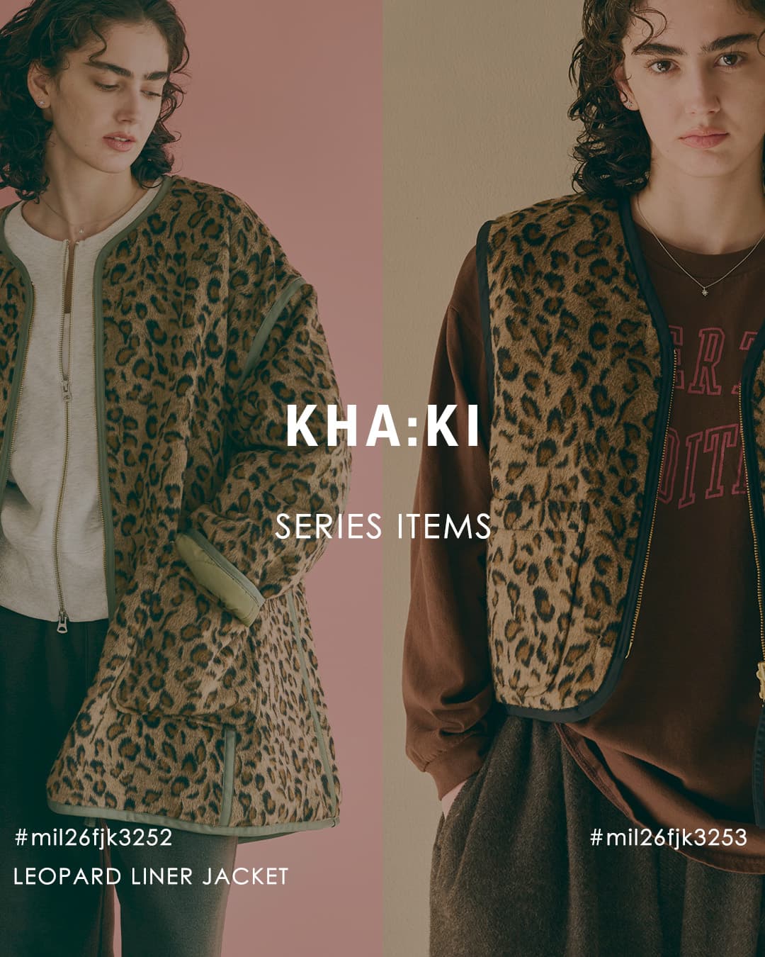 KHA:KI(カーキ)レオパードシャギー コンバーチブルバッグ LEOPARD CONVERTIBLE BAG mil26fbg3051