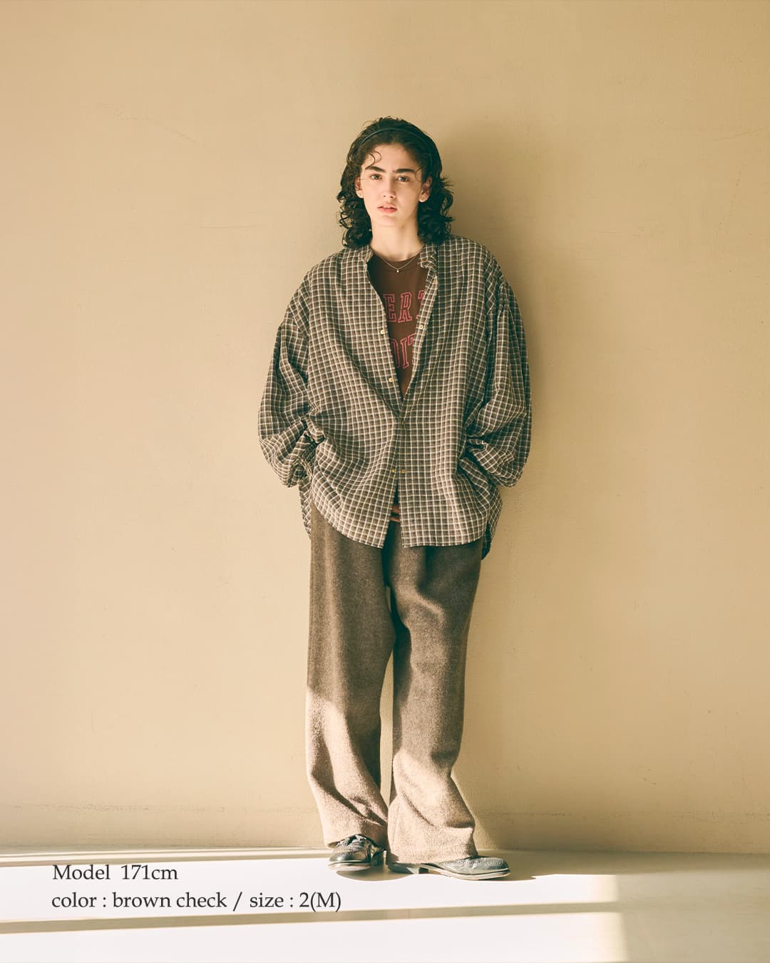 KHA:KI(カーキ)ドライタッチ バンドカラーシャツ GOLD DOT SHIRT mil26fbl3165