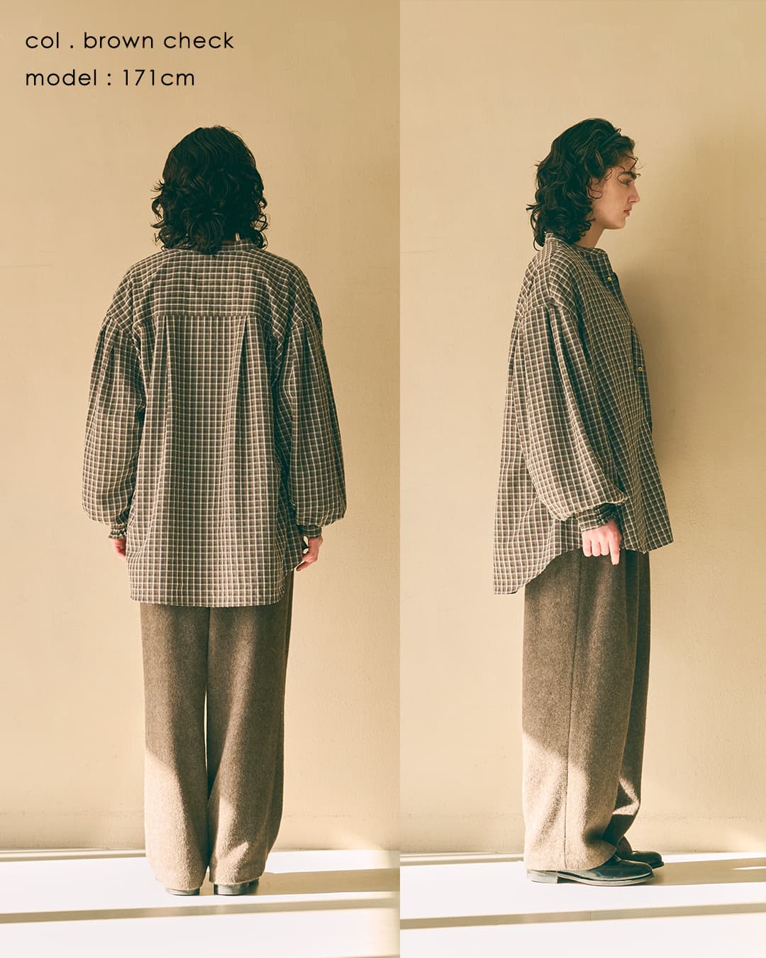 KHA:KI(カーキ)ドライタッチ バンドカラーシャツ GOLD DOT SHIRT mil26fbl3165