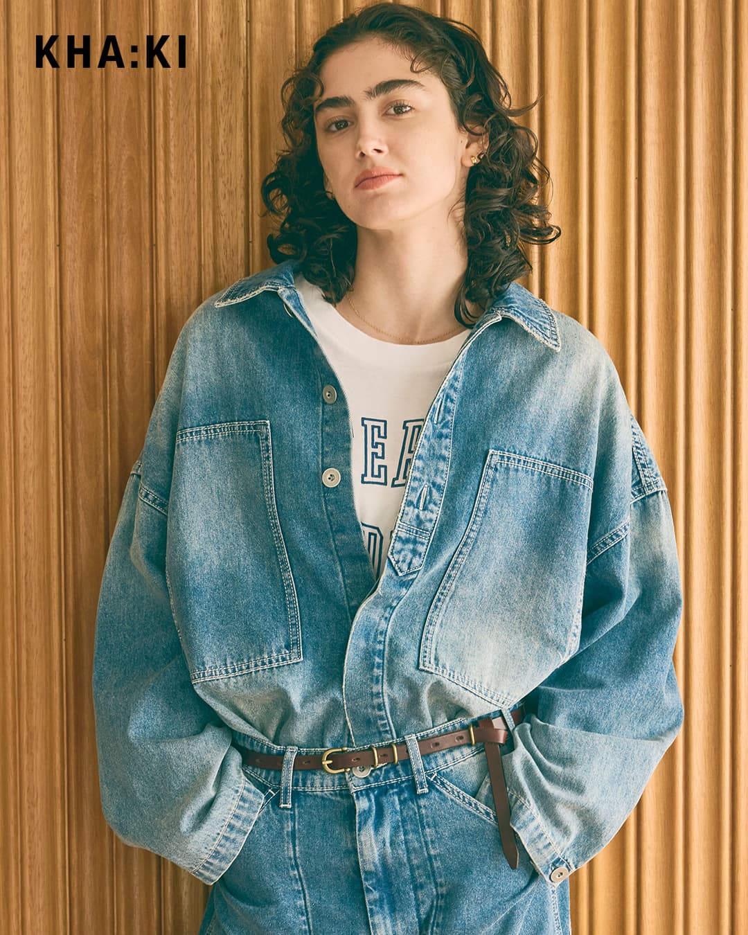 KHA:KI(カーキ)ライトオンスデニム ミリタリーシャツジャケット TYPE-35 DENIM SHIRT mil26fbl3166