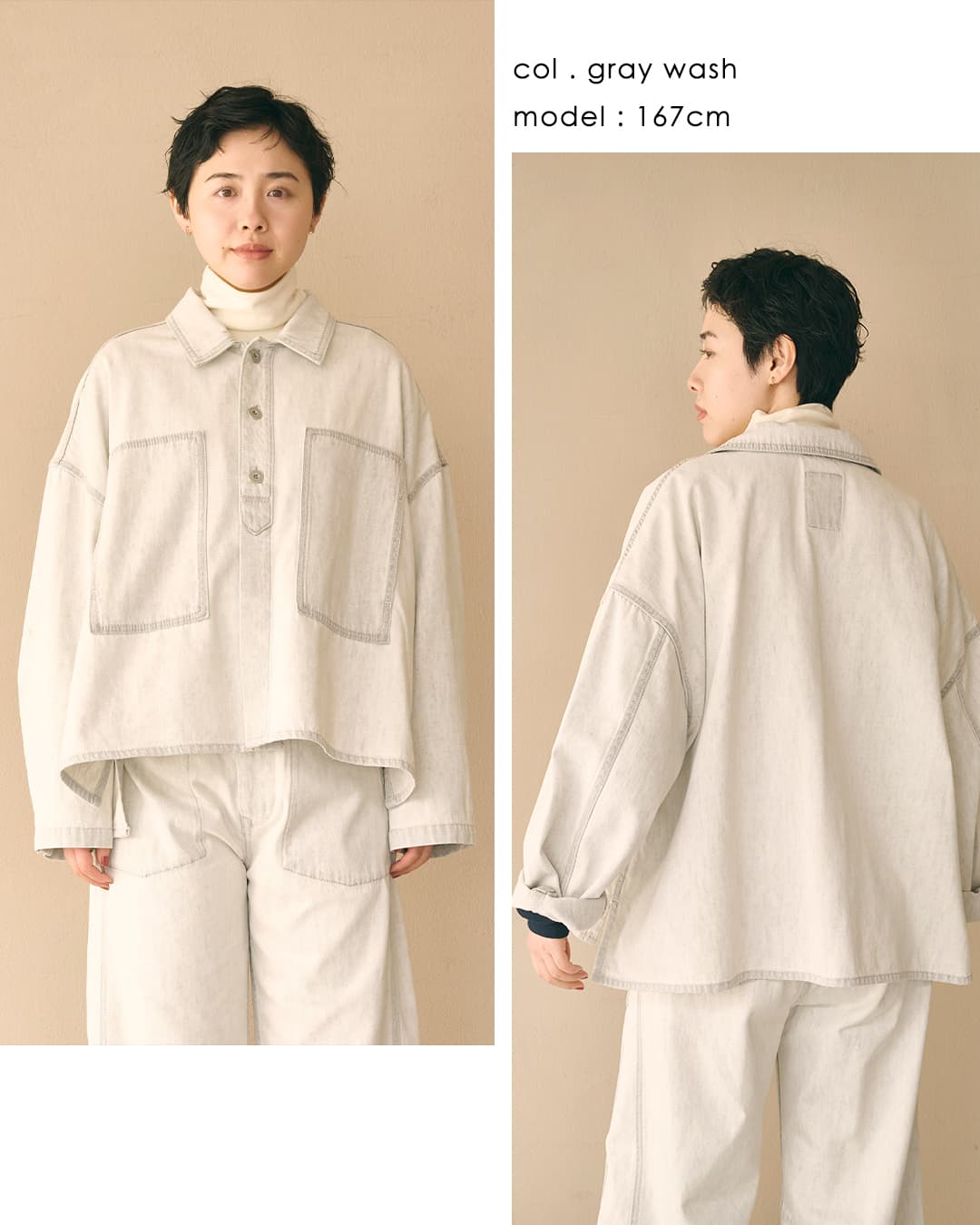 KHA:KI(カーキ)ライトオンスデニム ミリタリーシャツジャケット TYPE-35 DENIM SHIRT mil26fbl3166