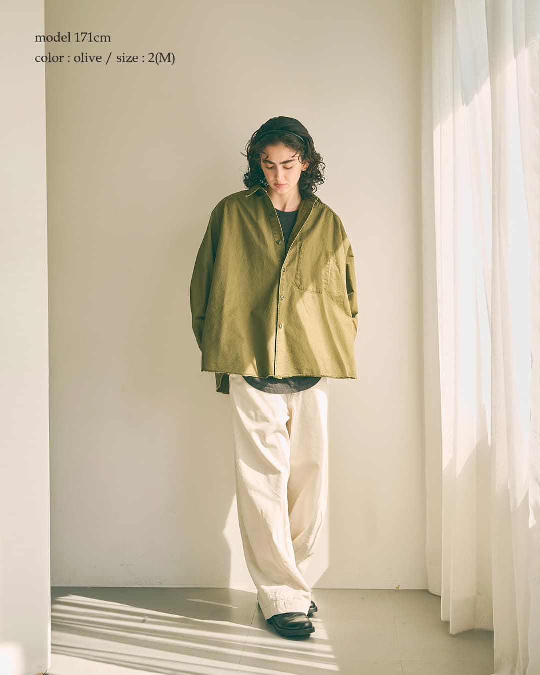KHA:KI(カーキ)フェードコットンツイル テントライン ミリタリーシャツ TENT LINE FATIGUE SHIRT mil26fbl3167
