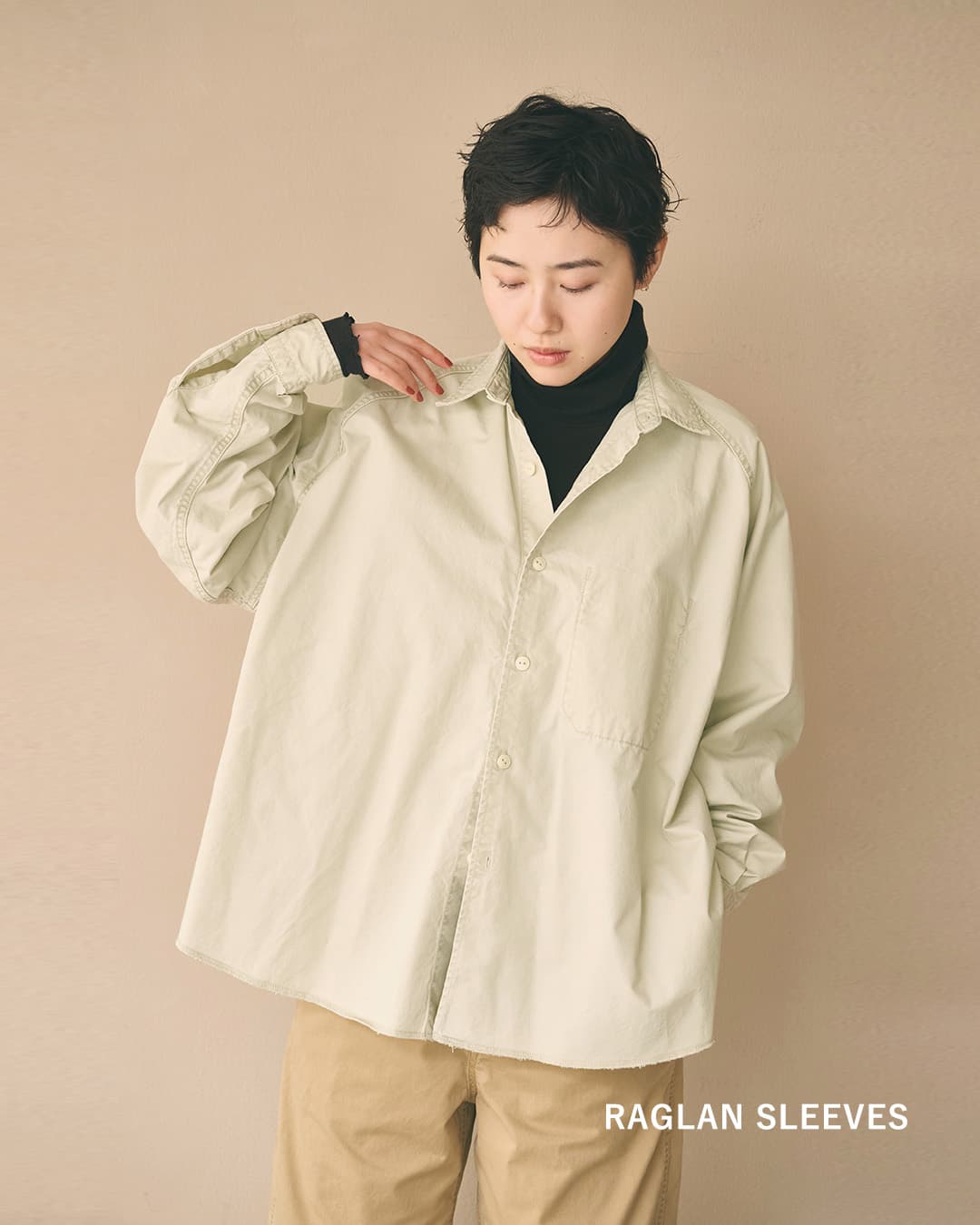 KHA:KI(カーキ)フェードコットンツイル テントライン ミリタリーシャツ TENT LINE FATIGUE SHIRT mil26fbl3167