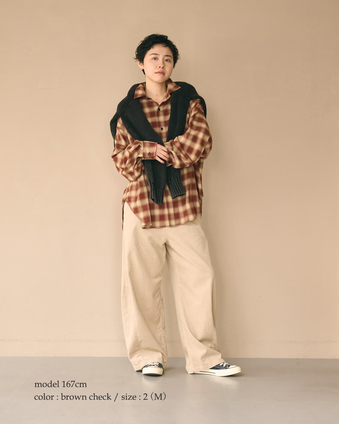 KHA:KIオンブレチェック ワイドシャツ HOMBRE WIDE SHIRT mil26fbl3169
