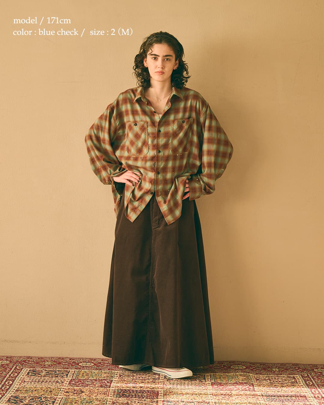KHA:KIオンブレチェック ワイドシャツ HOMBRE WIDE SHIRT mil26fbl3169