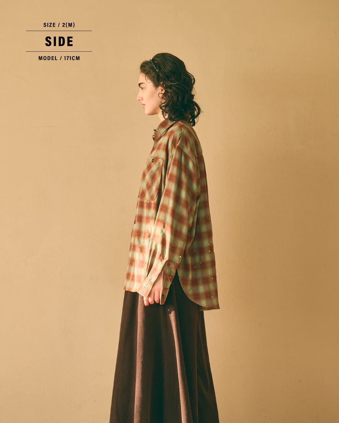 KHA:KIオンブレチェック ワイドシャツ HOMBRE WIDE SHIRT mil26fbl3169