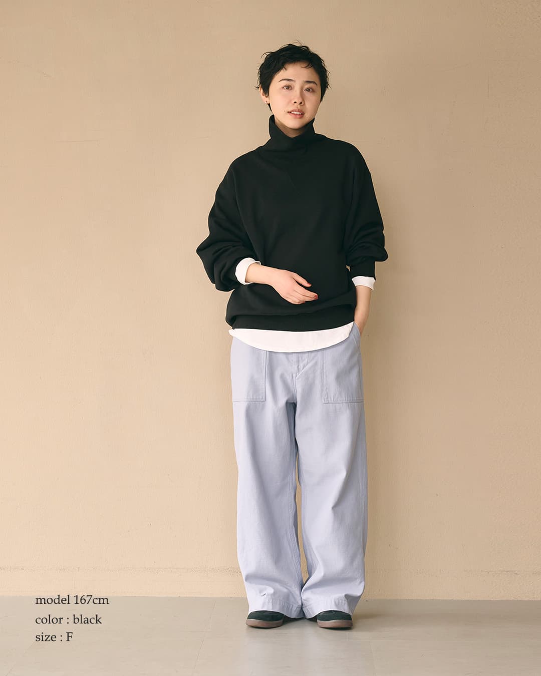 KHA:KIハイゲージコットン ハイネック スウェットシャツ HIGH NECK SWEAT SHIRT mil26fcs3509