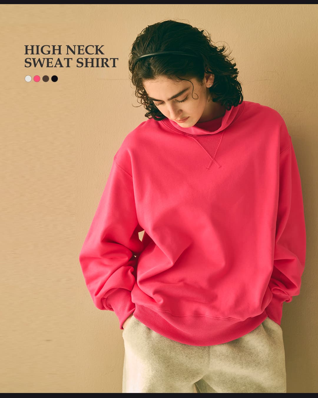 KHA:KIハイゲージコットン ハイネック スウェットシャツ HIGH NECK SWEAT SHIRT mil26fcs3509