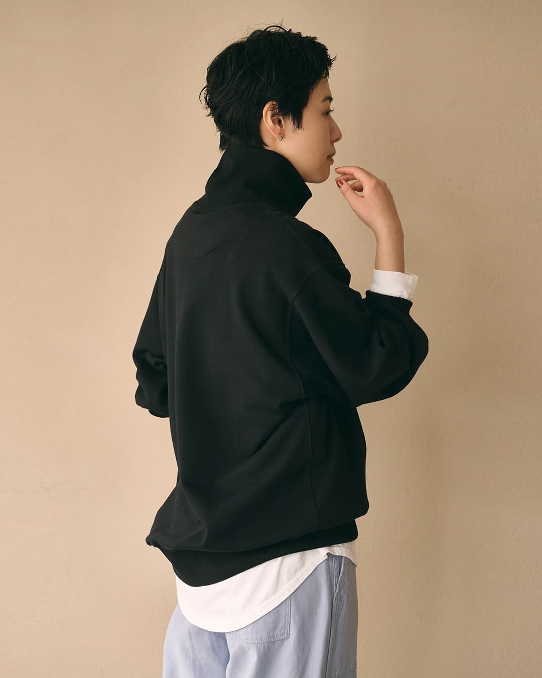 KHA:KIハイゲージコットン ハイネック スウェットシャツ HIGH NECK SWEAT SHIRT mil26fcs3509