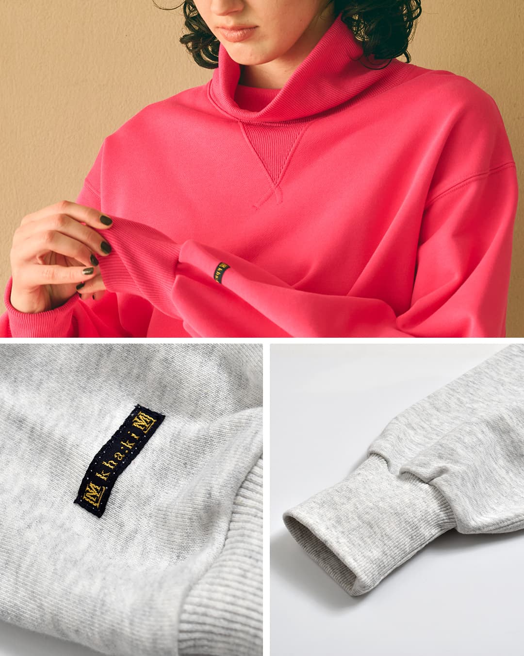 KHA:KIハイゲージコットン ハイネック スウェットシャツ HIGH NECK SWEAT SHIRT mil26fcs3509