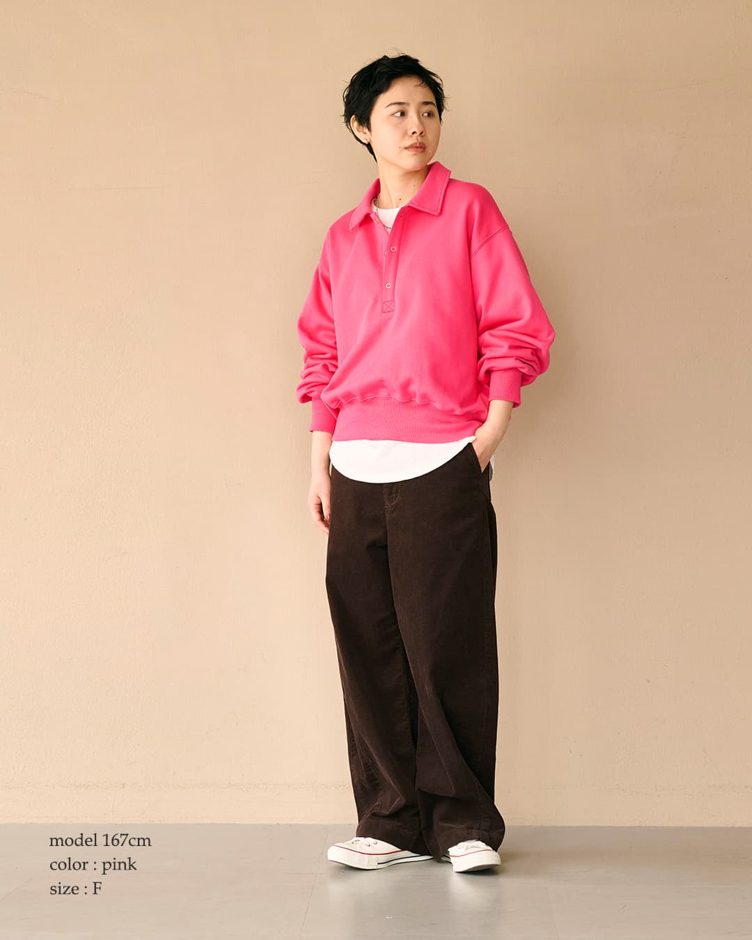 KHA:KIハイゲージコットン ポロカラー スウェットシャツ SWEAT POLO PULLOVER mil26fcs3510