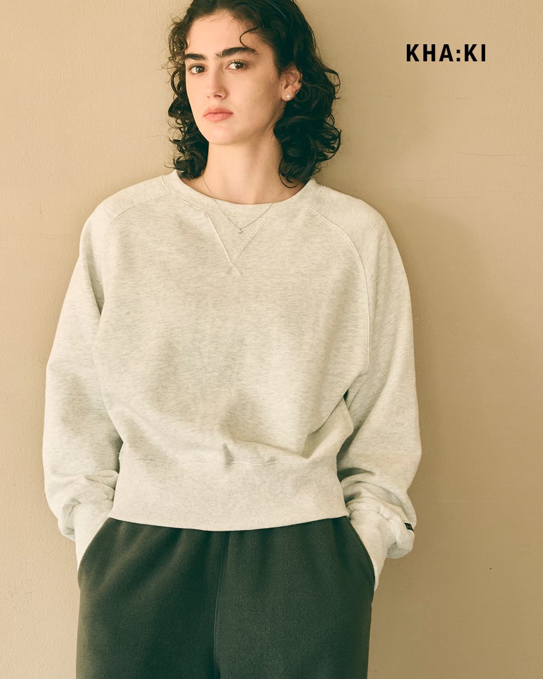 KHA:KIハイゲージコットン 2way ジップアップ スウェットカーディガン 2WAY SWEAT SHIRT mil26fcs3511