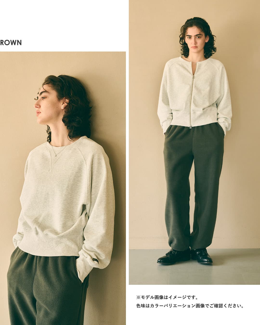 KHA:KIハイゲージコットン 2way ジップアップ スウェットカーディガン 2WAY SWEAT SHIRT mil26fcs3511