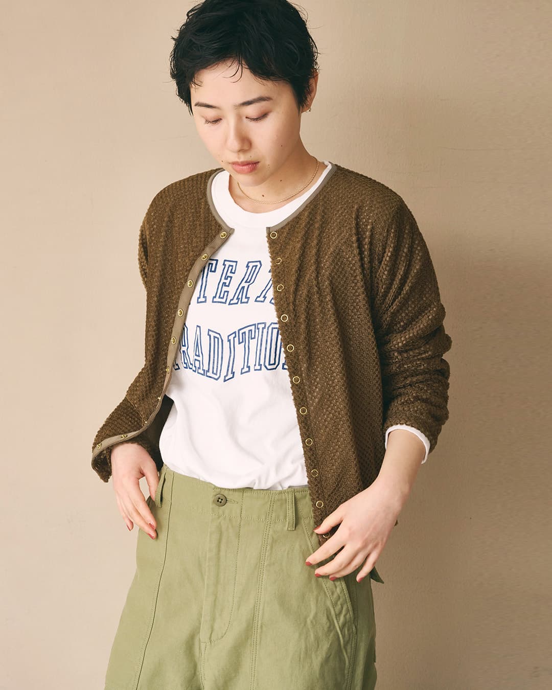 KHA:KI(カーキ)ブラッシュドオクタ 11B カーディガン Octa 11B CARDIGAN mil26fcs3515