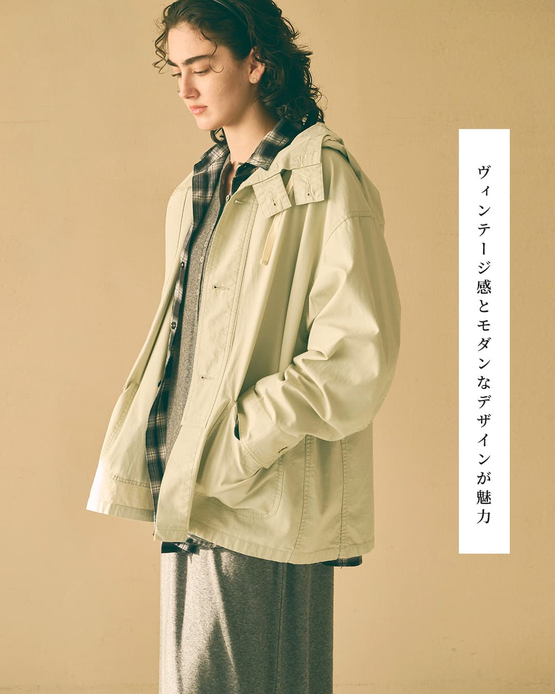 KHA:KI(カーキ)フェードコットンツイル ミリタリー フードジャケット GAS PARKA mil26fjk3250