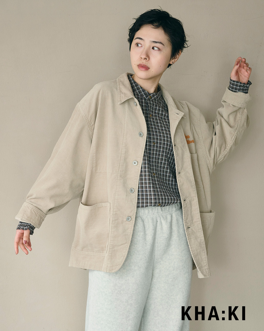 KHA:KIコーデュロイ ルーズフィット カバーオール LOOSE CORD COVERALL mil26fjk3251