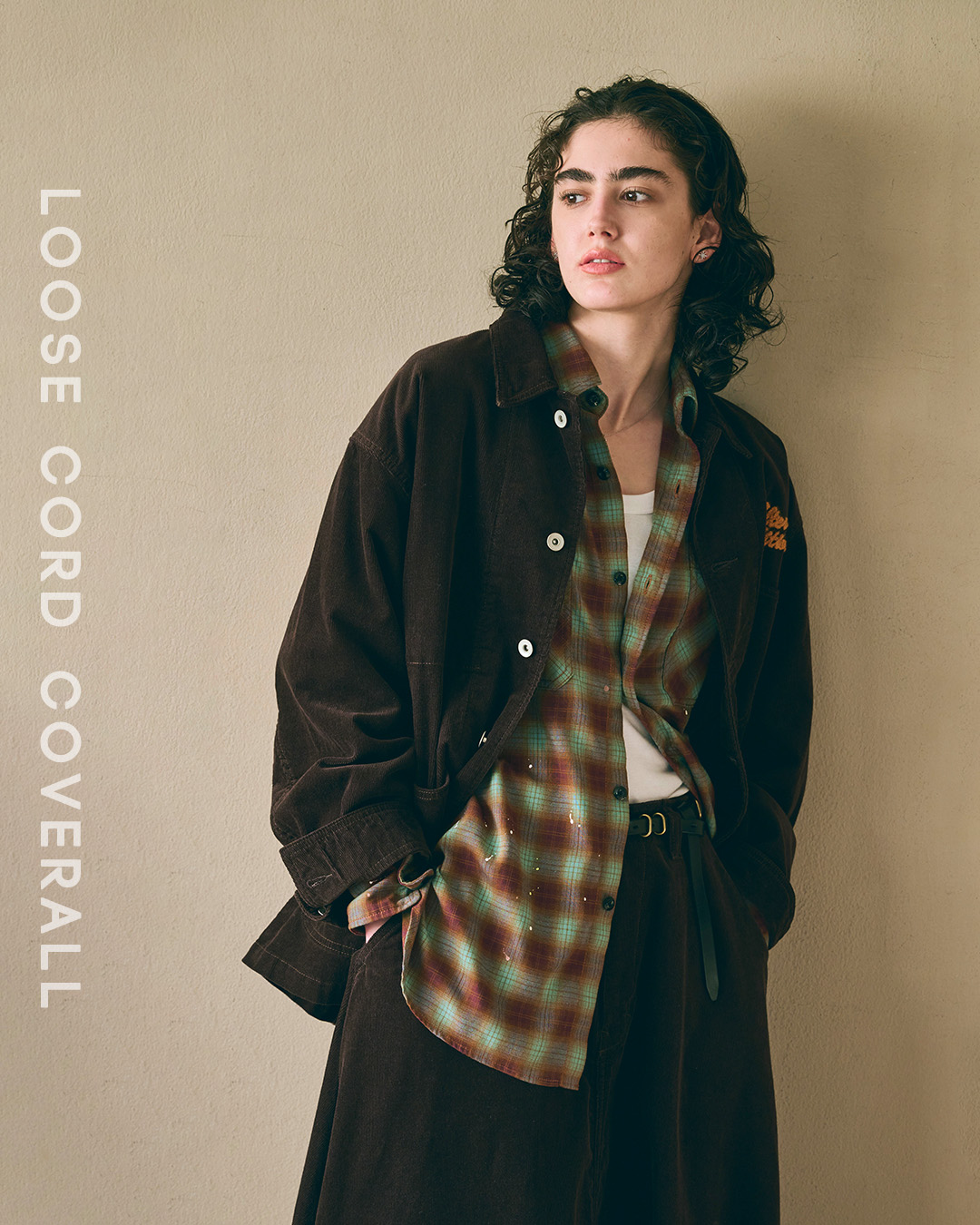 KHA:KIコーデュロイ ルーズフィット カバーオール LOOSE CORD COVERALL mil26fjk3251