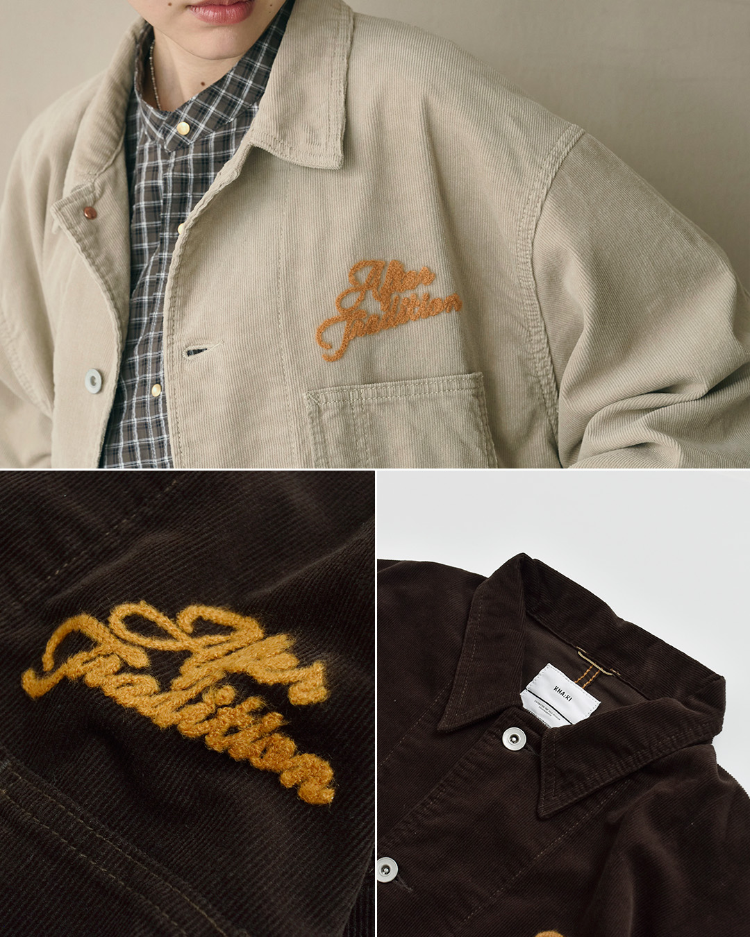 KHA:KIコーデュロイ ルーズフィット カバーオール LOOSE CORD COVERALL mil26fjk3251