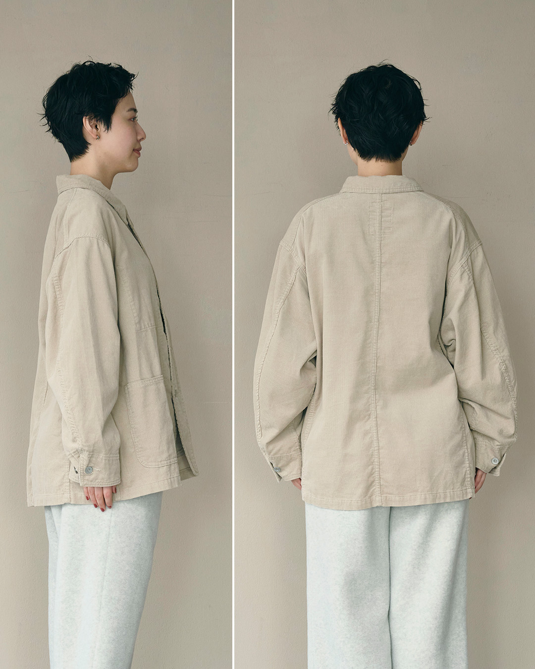KHA:KIコーデュロイ ルーズフィット カバーオール LOOSE CORD COVERALL mil26fjk3251