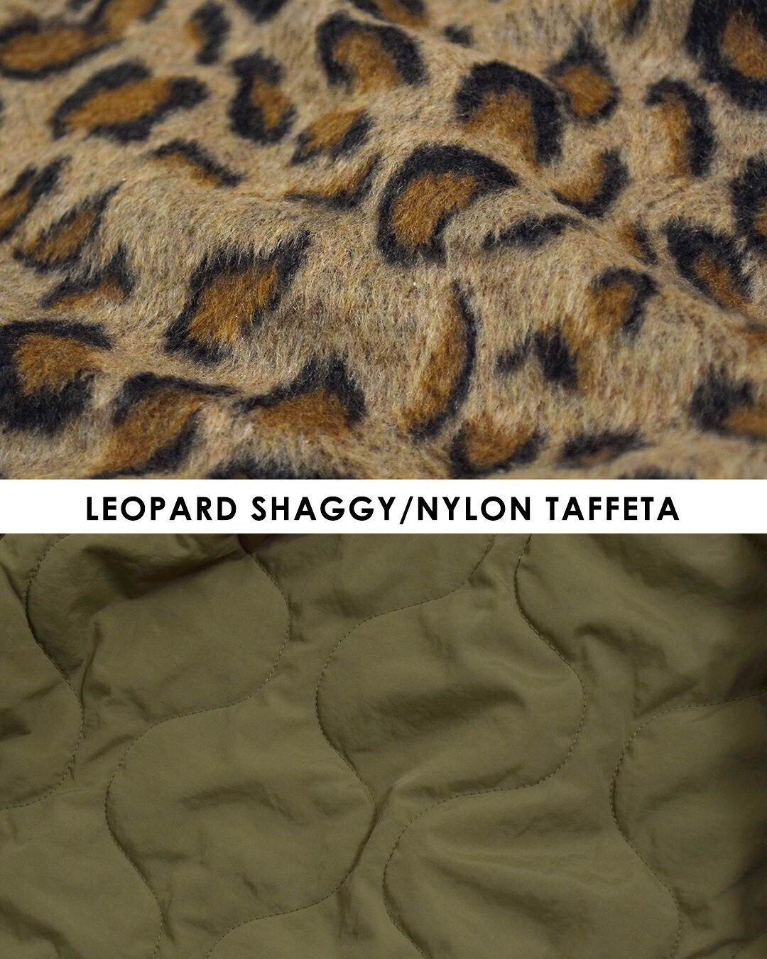 KHA:KI(カーキ)レオパードシャギー リバーシブル ライナージャケット LEOPARD LINER JACKET mil26fjk3252