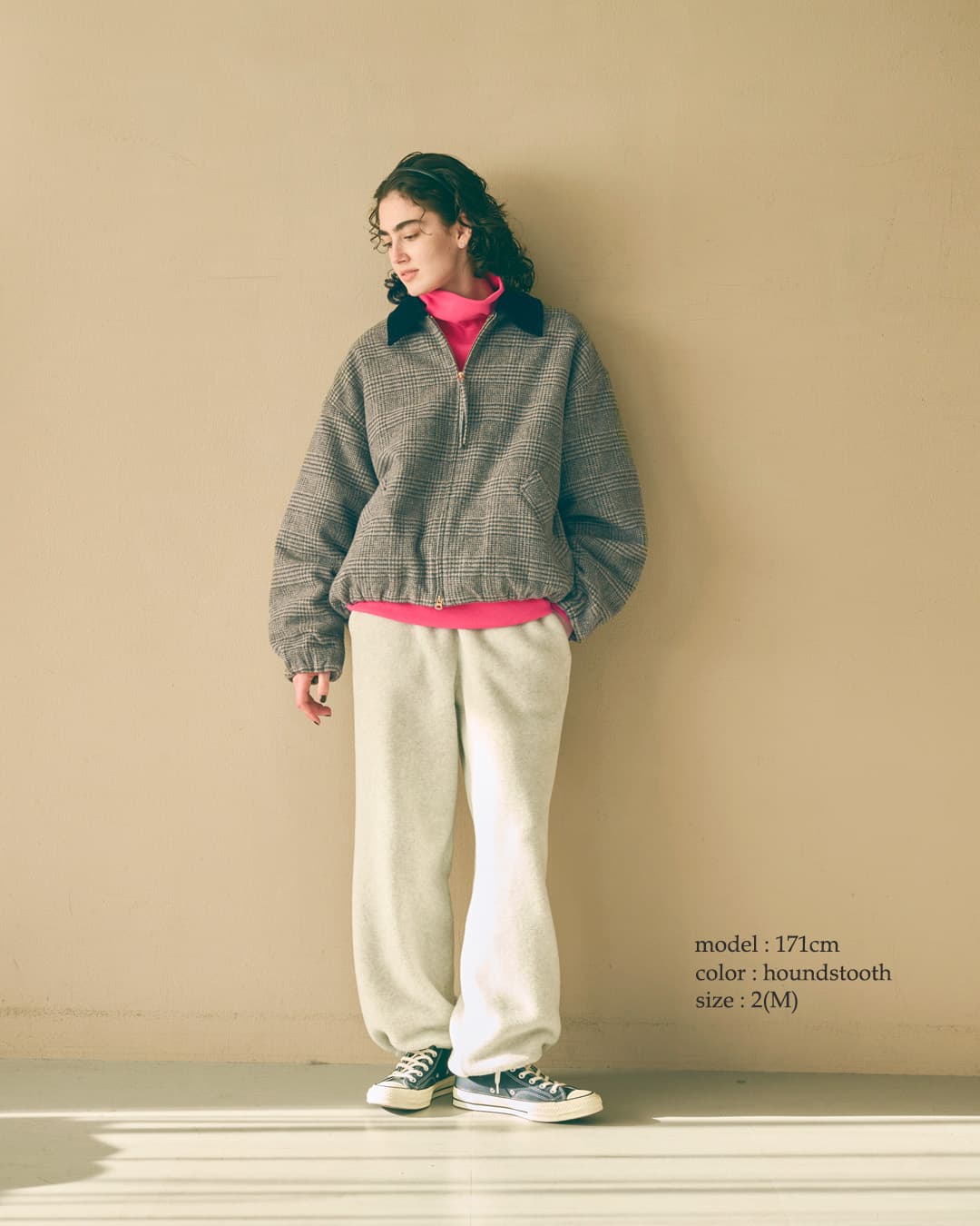 KHA:KI(カーキ)尾州リサイクルウール 起毛 ダブルジップジャケット RE-WOOL ZIPUP JACKET mil26fjk3255