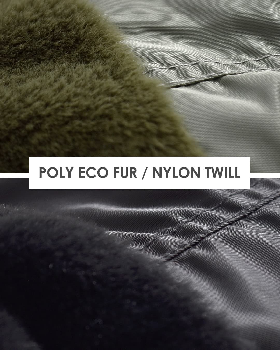 KHA:KIエコファー ツイル切替 スタンドカラー ジャケット ECO FUR SWITCH JACKET mil26fjk3257